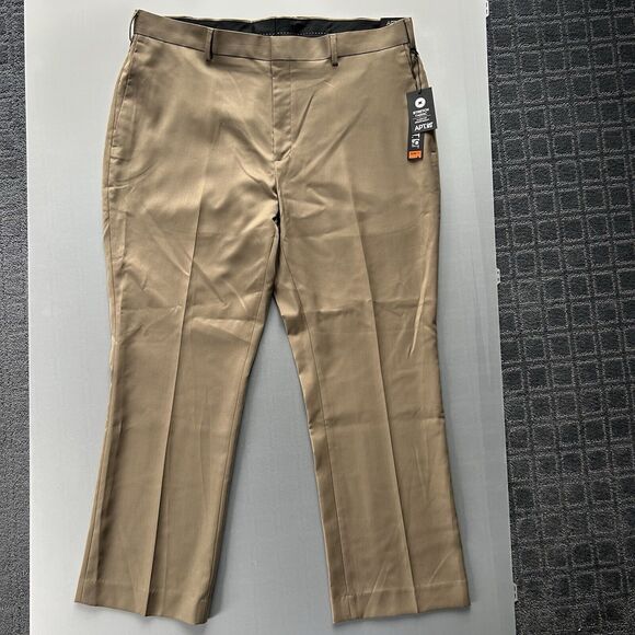 NWT Men’s Apt 9 38x29 Tan Dress Pants Slim Fit/Leg Stretch Business Suit Formal - Picture 1 of 14